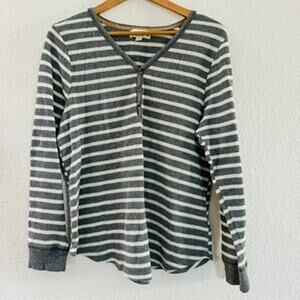 Kollaburra By Ugg Striped Thermal Henley Size Large